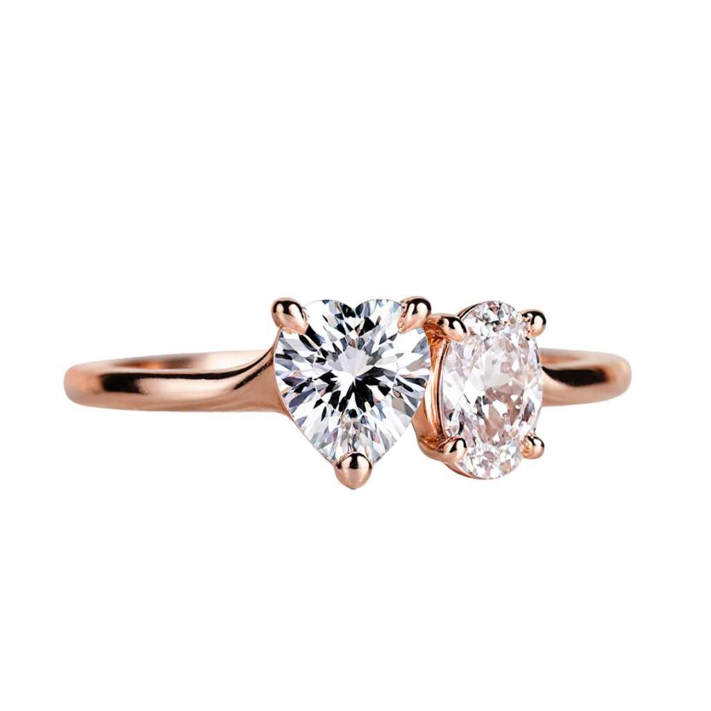 Radiant Heart Toi et Moi Ring